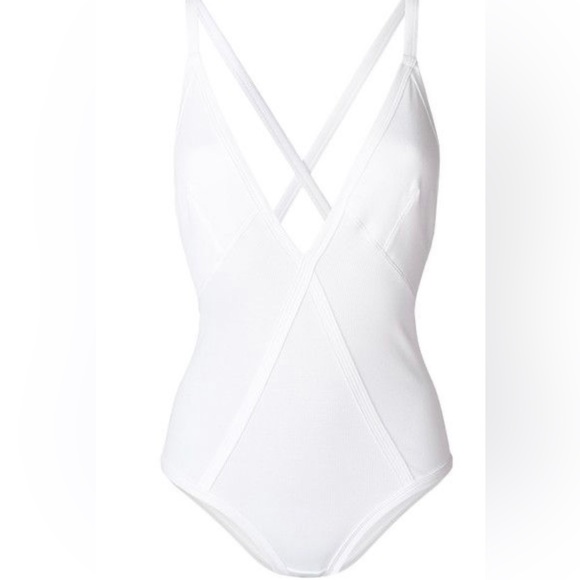 CALVIN KLEIN 205W39NYC White Panelled Bodysuit- NEW - Picture 2 of 15